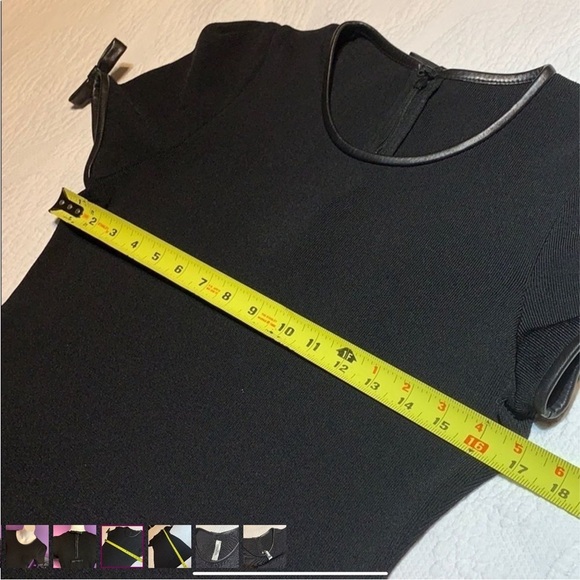 Valentino Black Dress with Leather Bow Trim. Size M - Picture 5 of 8